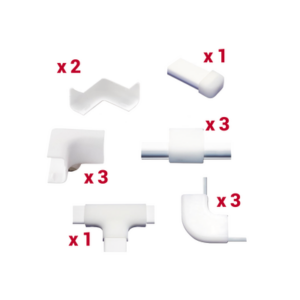 THORSMAN TMK-0812-ACC – Kit de Accesorios para Canaleta / 13 Piezas / Esquineros, Uniones, Secciones L y T / PVC Rígido / Sin Herramientas