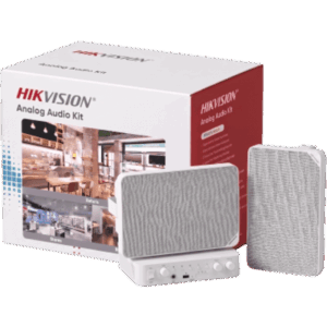 HIKVISION DS-QAE0KA60120-2 – Kit de Audio Ambiental / Amplificador 2x30W / Bluetooth / 2 Altavoces 20W / Salida 100/70V / 96 dB