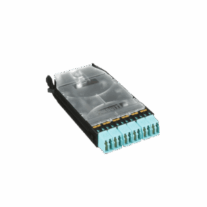 PANDUIT FHSZO-12-10P – Cassette HD Flex de 12 Fibras Multimodo OM4, de MPO a 6 Conectores y Precargado con 12 Pigtails LC Duplex, Color Aqua