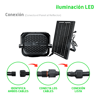 JWJ JLRESOL05100W – Luminario LED Solar / Sensor PIR / Potencia 100 W o 200 W / Flujo Luminoso 1600 lm o 4600 lm / Batería de Fosfato 3.2V 6Ah o 15Ah / Ángulo de Luz 120° / IP65 / ABS Negro / Exterior / Certificación NOM-003-SCFI-2014 / Garantí - Imagen 3