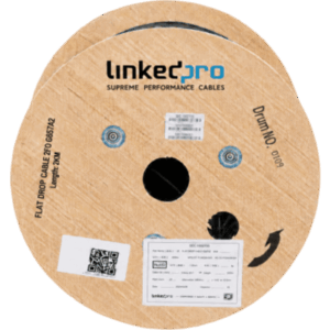 LINKEDPRO LP-FIG82C/2KM – Cable Fibra Óptica Aérea Drop / Monomodo G.657A2 / 2 Hilos / 2 km / Mini Figura 8 / Acero 1.0 mm / LSZH