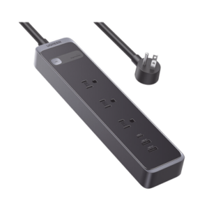 UGREEN 25353 – Regleta con Protector de Sobretensiones / 3 Salidas CA NEMA 5-15R / USB-C PD 30W / 2 USB-A / 1600 J / Cable 1.8m (5.9 pies) / Negro