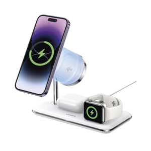 UGREEN 90326 – Cargador Inalámbrico MagSafe 3 en 1 | 25W | Certificación Oficial Qi2 | MFI | Perfecto para iPhone, AirPods y Apple Watch | Carga Adaptativa /Simultanea | Luz Indicadora LED | Incluye Cable.