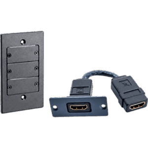 KRAMER FRAME1G/WH(B) – Placa de Pared HDMI / Marco Metálico 1 Gang / Inserción HDMI / Capacidad 3 Módulos / Montaje al Ras / Versión USA